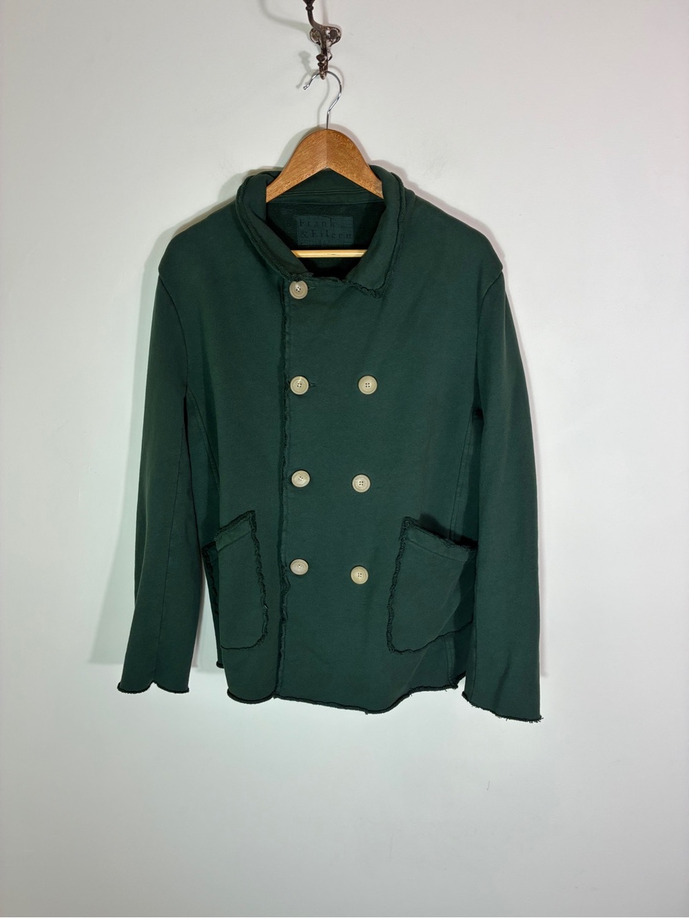 Frank & Eileen Pine Mini Belfast Cropped Sweatshirt Peacoat Size L